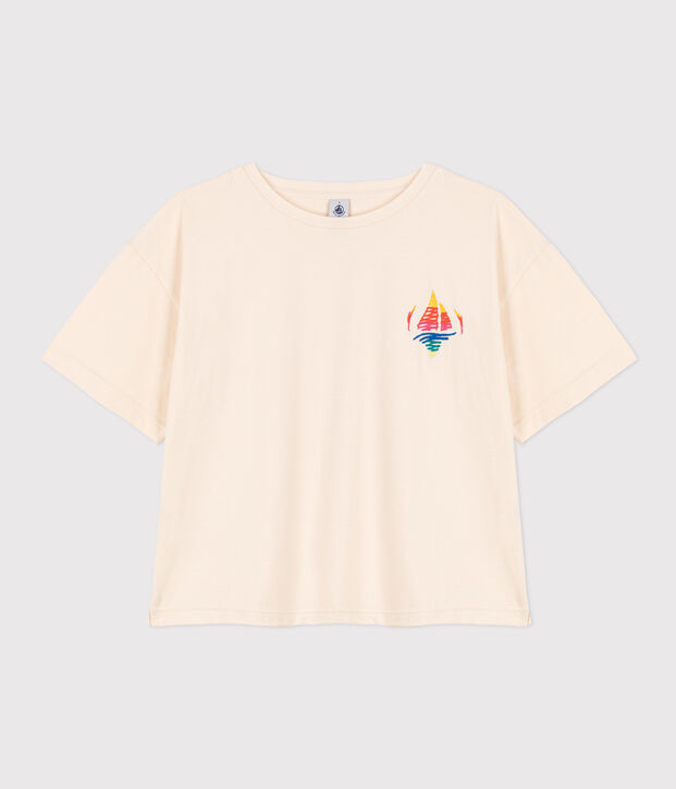 T-shirt LE BOXY en coton Femme &eacute;cru