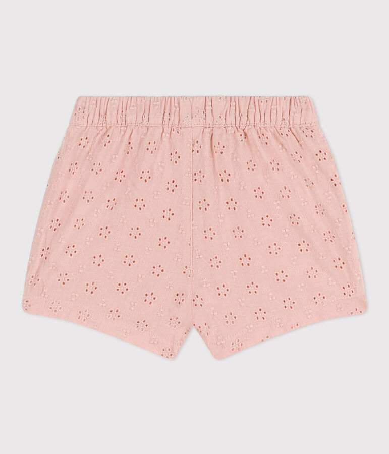 Short b&eacute;b&eacute; en broderie anglaise rose