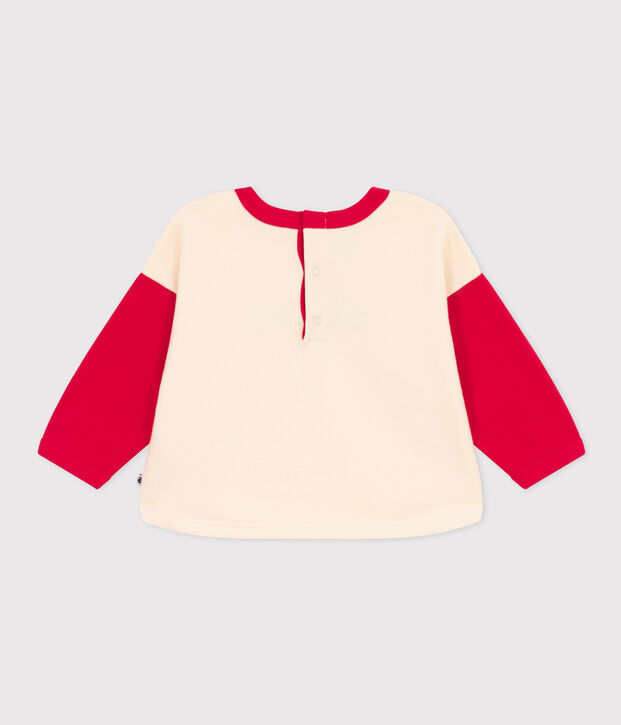 Sweatshirt in molton met print voor baby's. ecru/CORIDA
