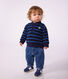 Katoenen babysweatshirt met streepjes en polokraag