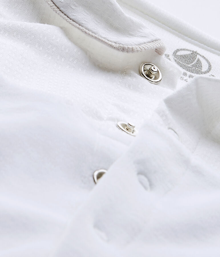 Dors-bien b&eacute;b&eacute; mixte en velours blanc ECUME