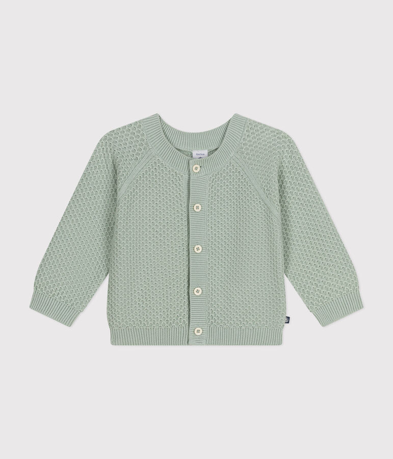 Katoenen gebreide babycardigan groen
