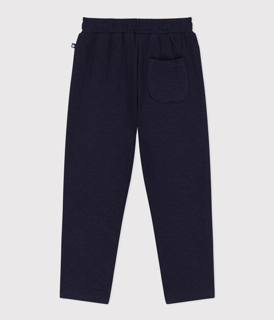 Jongensbroek in doorgestikte tubic blauw SMOKING