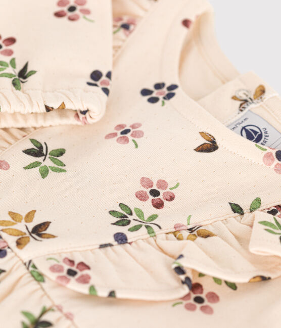 Robe manches longues en tubique bébé blanc AVALANCHE/ MULTICO