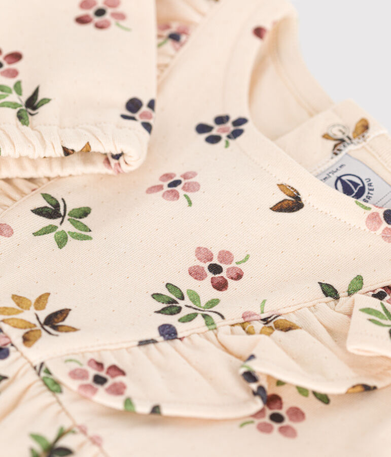 Babyjurk met lange mouw van tubic ecru/multicouleur