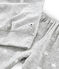 Pyjama petite fille en velours gris BELUGA/blanc MARSHMALLOW