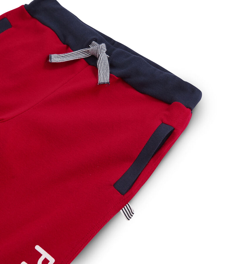 Joggingbroek in ribstof voor jongens rood
