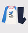 Pyjama motif poulette petit gaçon en coton biologique bleu BRASIER/blanc MULTICO