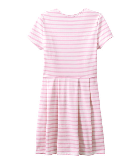 JURK MET KORTE MOUWEN wit MARSHMALLOW/roze BABYLONE