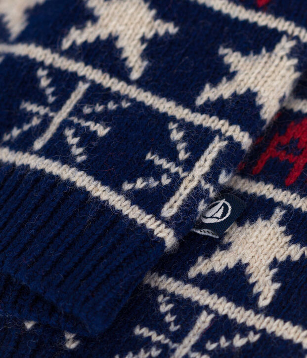 Baby gebreid vestje blauw/multicouleur
