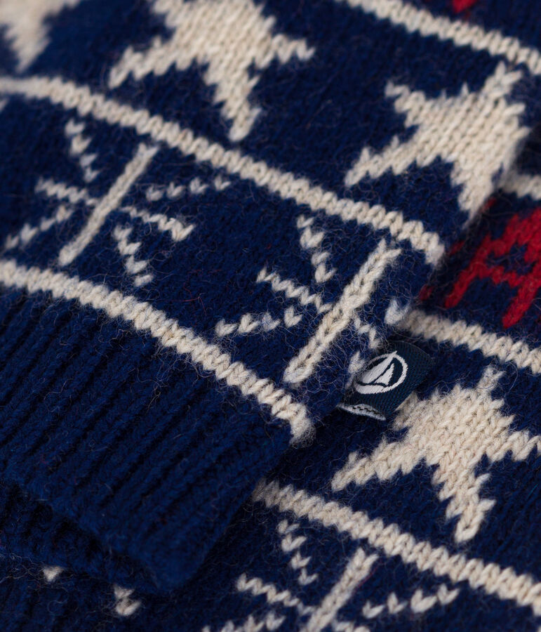 Baby gebreid vestje blauw/multicouleur