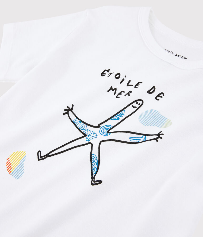 Tee shirt Serge Bloch enfant blanc ECUME