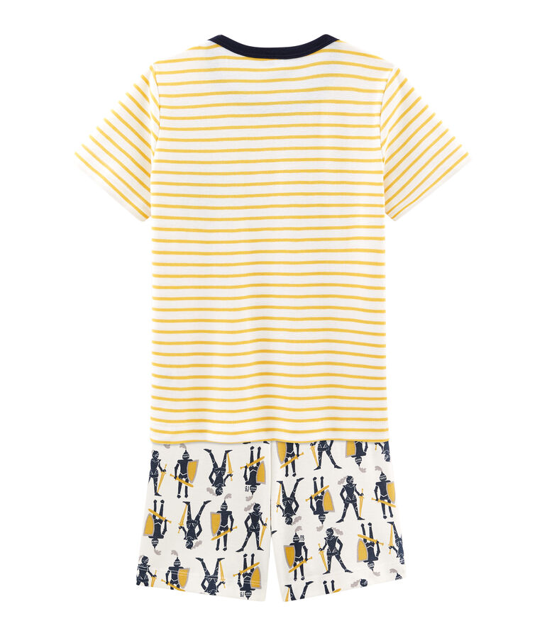 Pyjacourt petit gar&ccedil;on en c&ocirc;te blanc MARSHMALLOW/blanc MULTICO