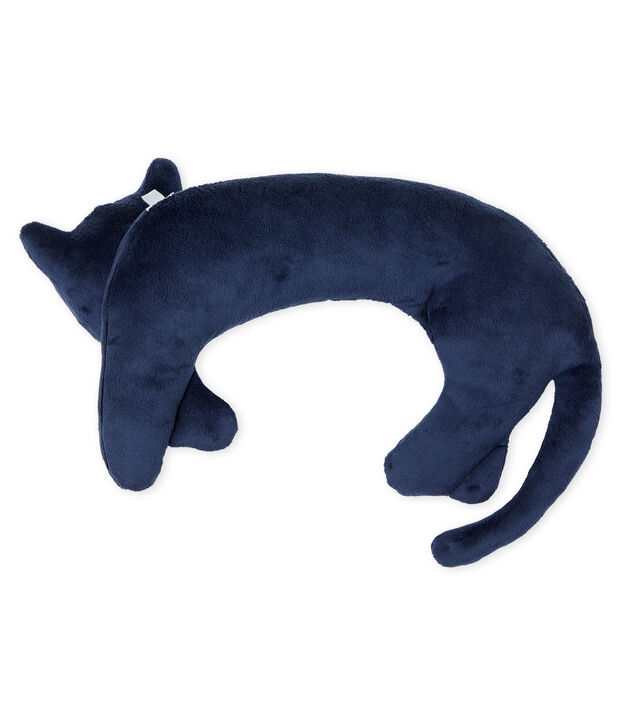 Coussin panth&egrave;re en velours bleu fonc&eacute;