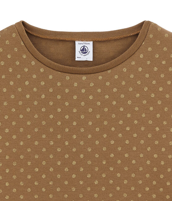 Meisjes tee-shirtmet lange mouwen bruin BRINDILLE/geel DORE