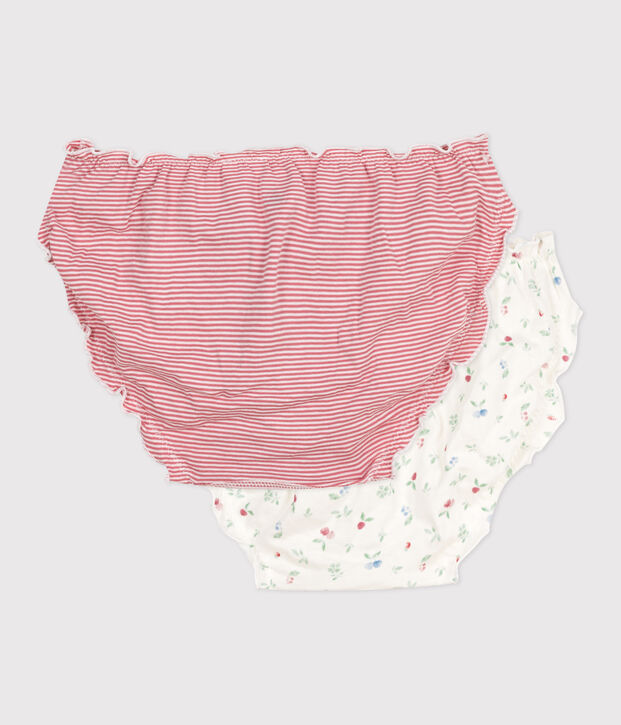 Lot de 2 culottes femme en coton imprim&eacute; fruits multicouleur