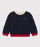 Sweatshirt bedrukt in fleece voor jongens en meisjes blauw SMOKING