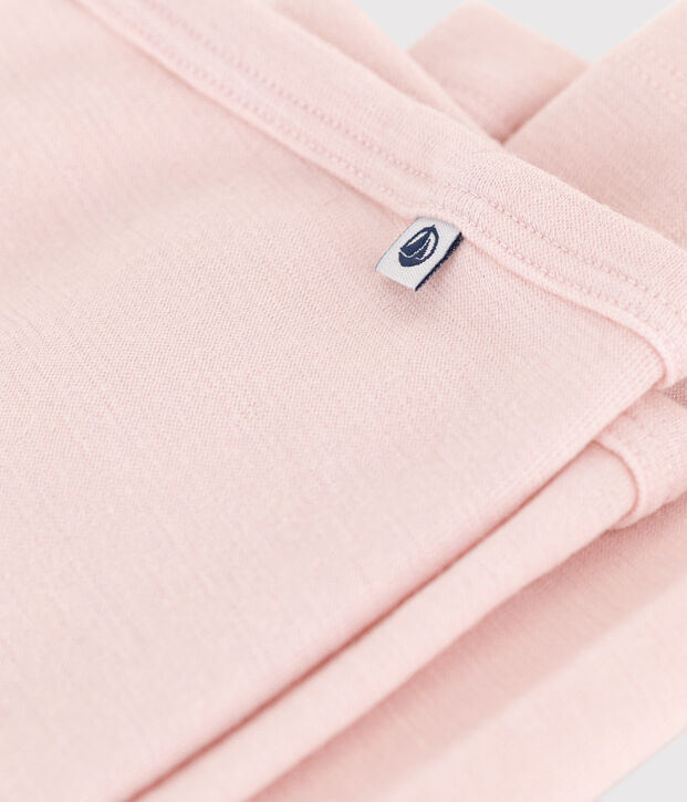 Legging petite fille/petit gar&ccedil;on en laine et coton rose