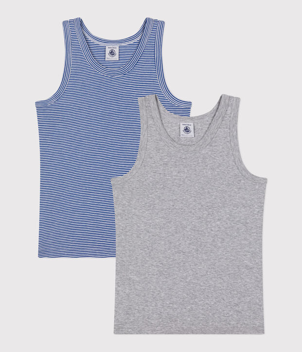 Setje met 2 katoenen hemdjes met streepjes voor kinderen multicouleur