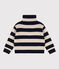 Pull en tricot de laine et coton enfant garçon bleu SMOKING/ AVALANCHE