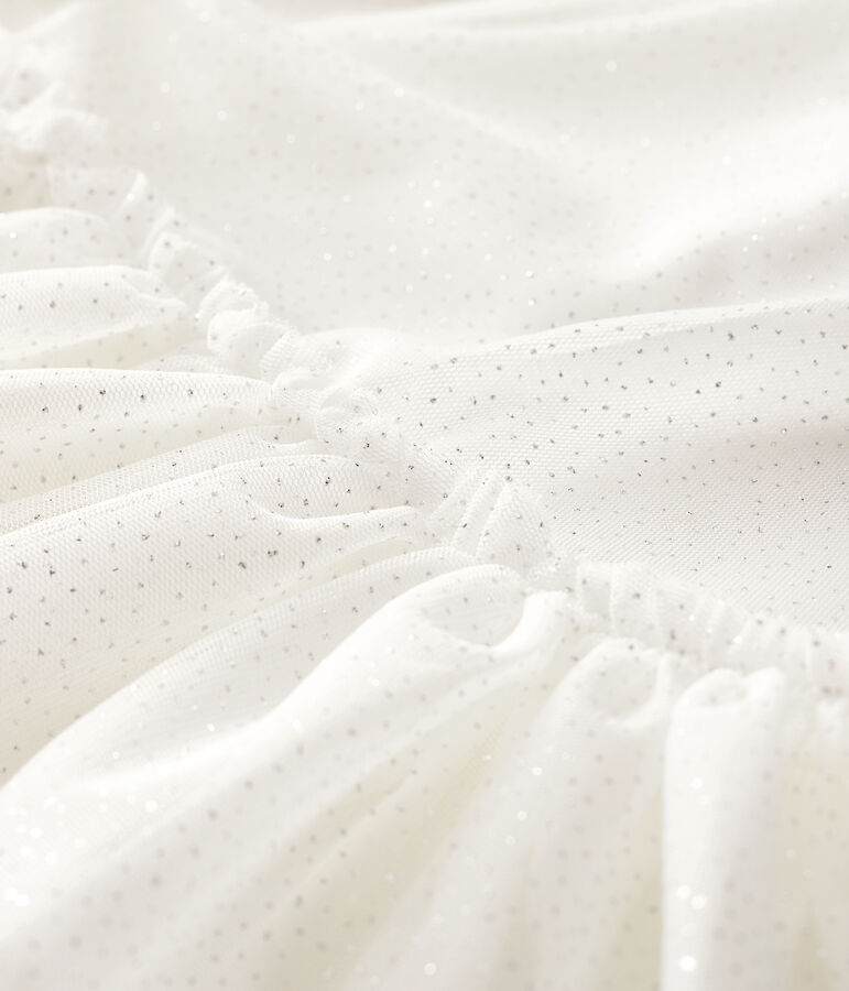 Tule ceremoniejurk voor meisjes wit/grijs