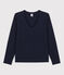 Tee-shirt LE DROIT col V en coton Femme bleu SMOKING