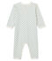 Slaappakje zonder voetjes van ribstof voor babymeisje wit MARSHMALLOW/blauw CONTES
