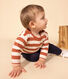T-shirt met lange mouwen in bedrukte gevlamde jersey voor baby's