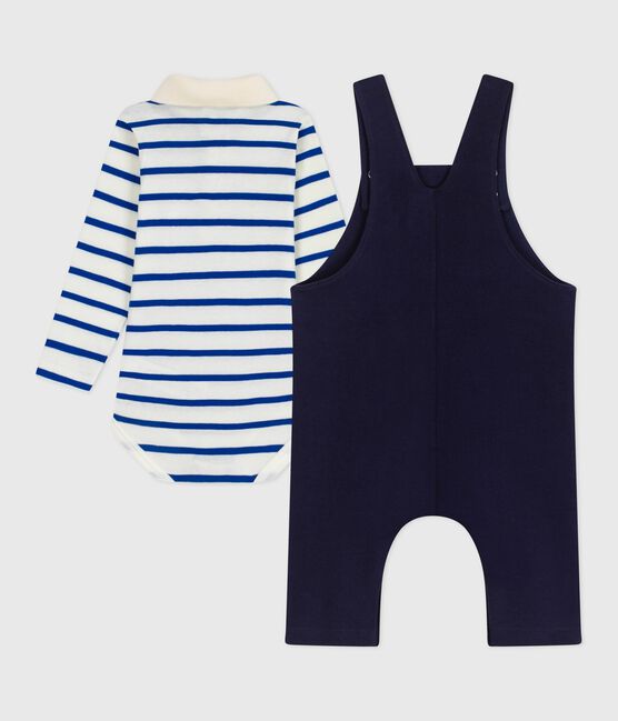 Ensemble cadeau bébé en coton : salopette et body variante 1
