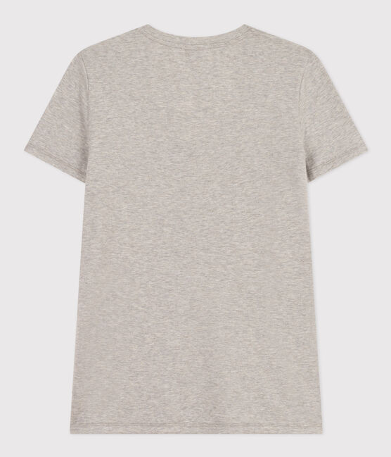 Le Droit, katoenen T-shirt voor dames met V-hals grijs CHATON CHINE