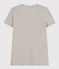 Le Droit, katoenen T-shirt voor dames met V-hals grijs CHATON CHINE