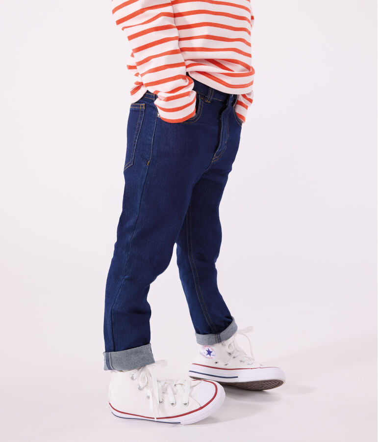 Slim-fit broek van denim voor meisjes blauw DENIM BRUT