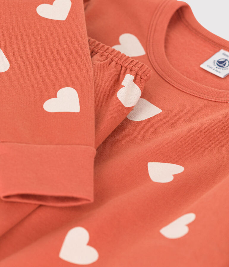 Meisjespyjama met hartje in molton BRANDY/ AVALANCHE