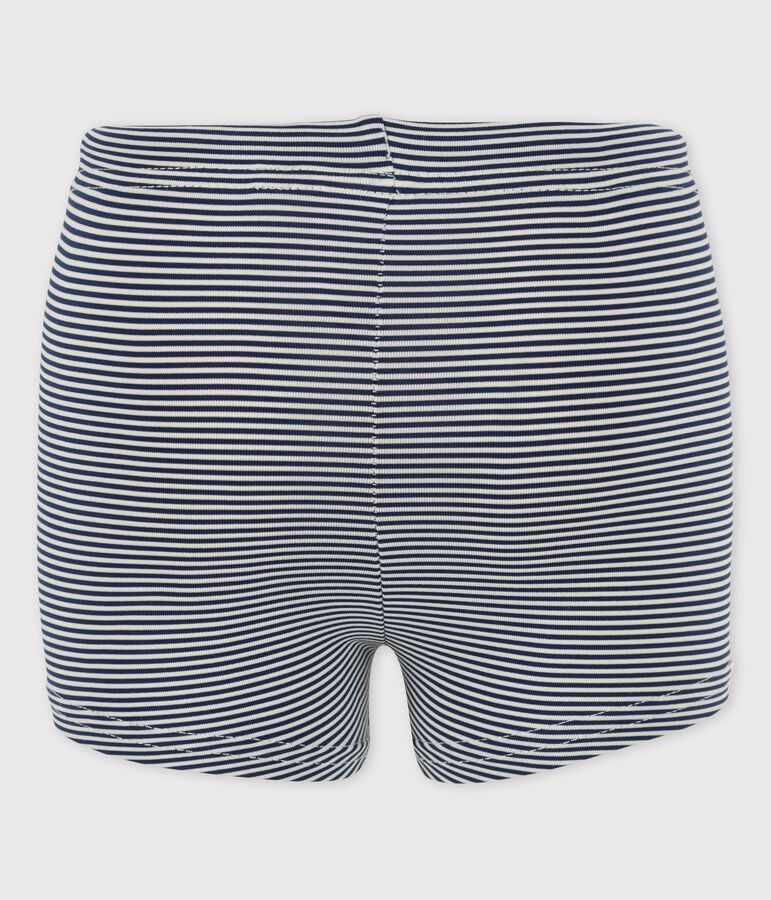 Short de bain en mati&egrave;re recycl&eacute;e b&eacute;b&eacute; bleu/blanc