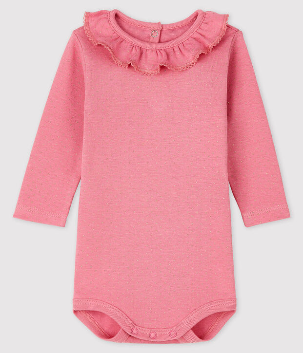 Body manches longues b&eacute;b&eacute; fille rose/jaune