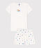 Pyjacourt animaux marins en coton petite fille blanc MARSHMALLOW/blanc MULTICO