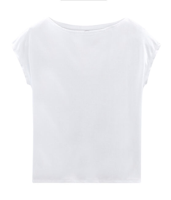 Dames-t-shirt met korte mouwen uit sea island katoen wit ECUME