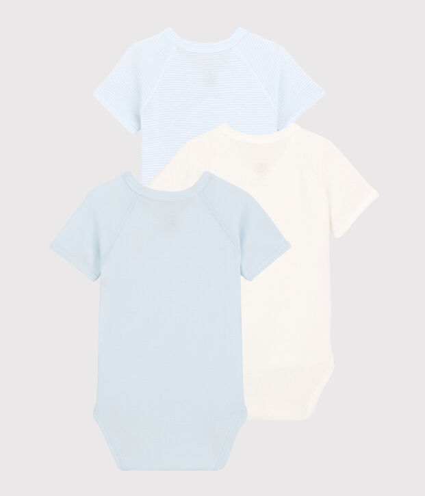 Lot de 3 bodies b&eacute;b&eacute; en coton biologique multicouleur