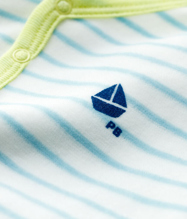 Blauw gestreepte fluwelen pyjama voor baby's wit/blauw