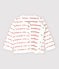 Petit Bateau Je t'aime babycardigan van biologisch katoen jacquard wit MARSHMALLOW/rood TERKUIT