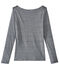 T-shirt femme manches longues en lin rayé bleu SMOKING/blanc LAIT