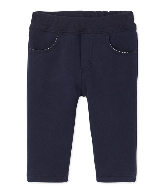 Broek in molton voor babyjongens blauw SMOKING