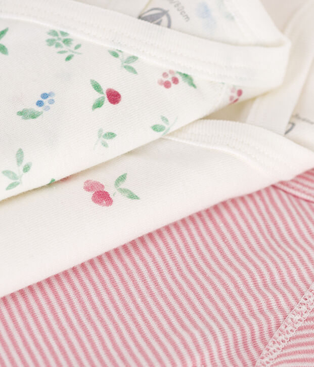 Set van 3 katoenen rompertjes met print en korte mouwen voor baby's multicouleur