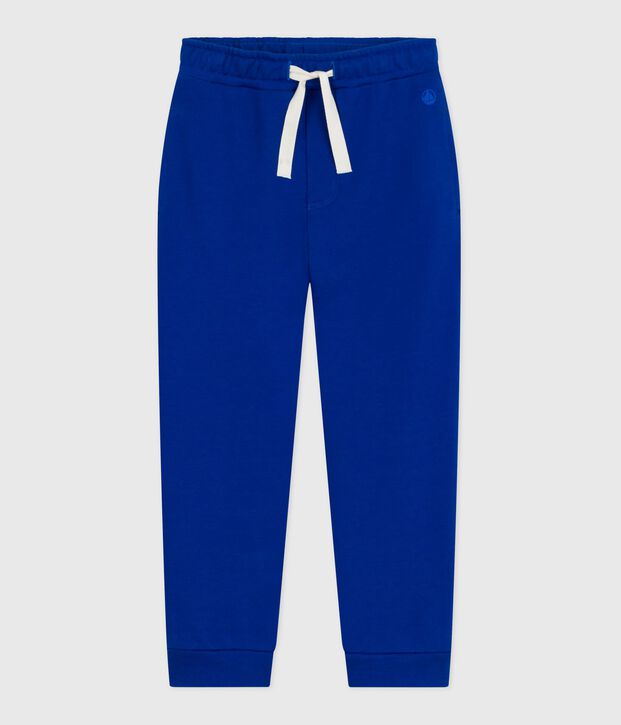 Pantalon de jogging enfant en coton uni bleu