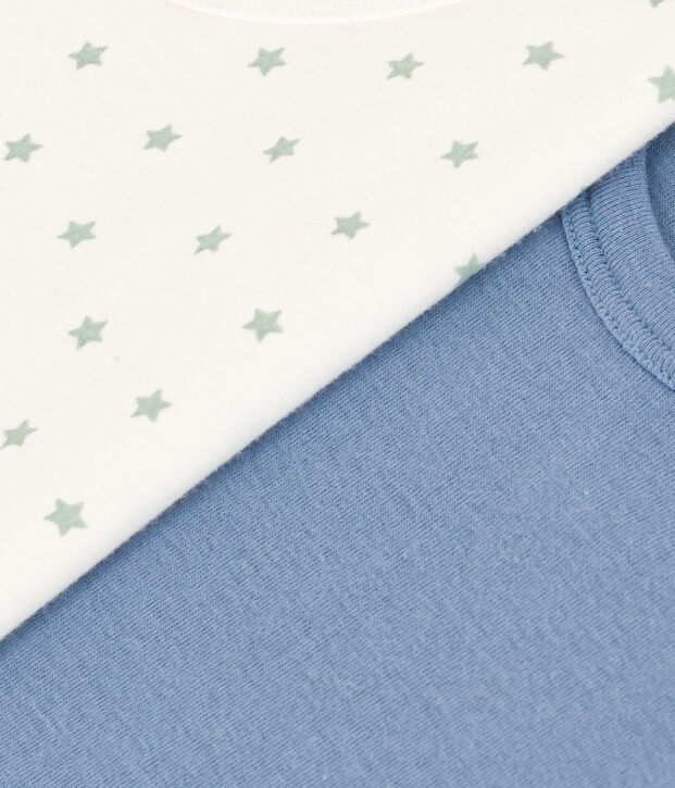 Setje met 2 katoenen T-shirts met korte mouw en sterretje voor kinderen multicouleur