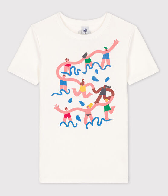 L'ICONIQUE T-shirt Water Family x Petit Bateau wit MARSHMALLOW