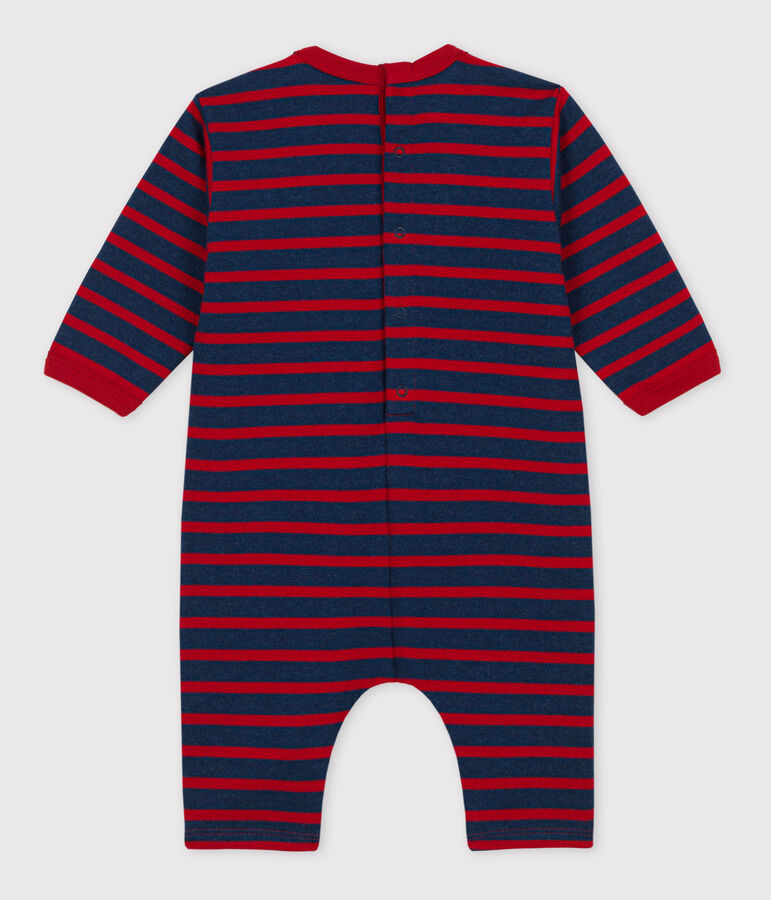 Gestreept pakje met marinestrepen van dikke jersey blauw/rood