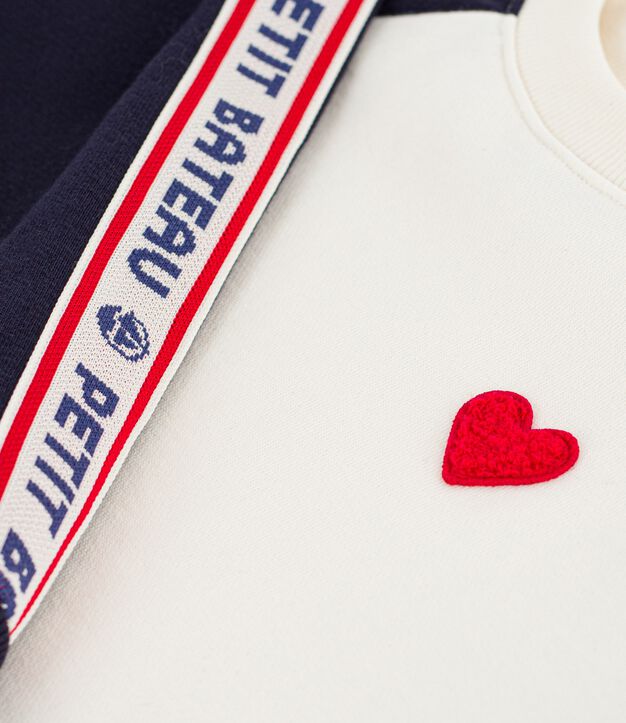 Sweatshirt enfant en coton blanc cass&eacute;