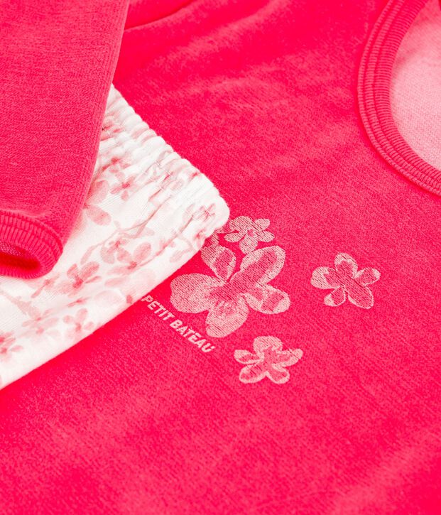 Pyjama  en velours roze/multicouleur