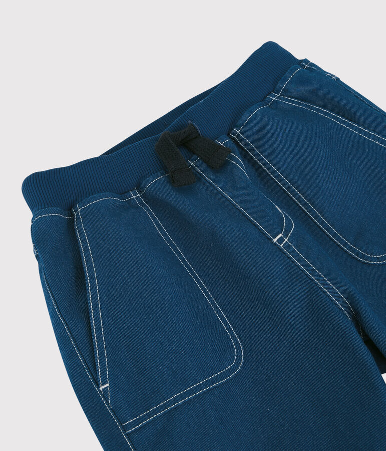 Pantalon regular en serge enfant gar&ccedil;on bleu